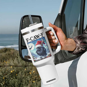 F Caw F Christmas Raven Tumbler With Handle Funny Bird Lover Gift - Print Your Wear