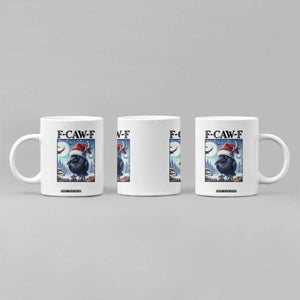 F Caw F Christmas Raven Coffee Mug Funny Bird Lover Gift - Print Your Wear