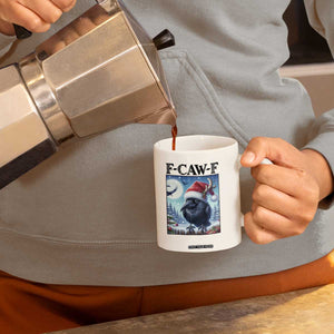 F Caw F Christmas Raven Coffee Mug Funny Bird Lover Gift - Print Your Wear