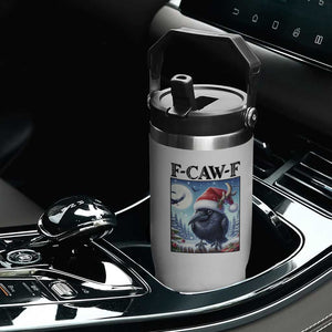 F Caw F Christmas Raven Flip Straw Tumbler Funny Bird Lover Gift - Print Your Wear