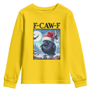 F Caw F Christmas Raven Youth Sweatshirt Funny Bird Lover Gift TS12 Daisy Print Your Wear