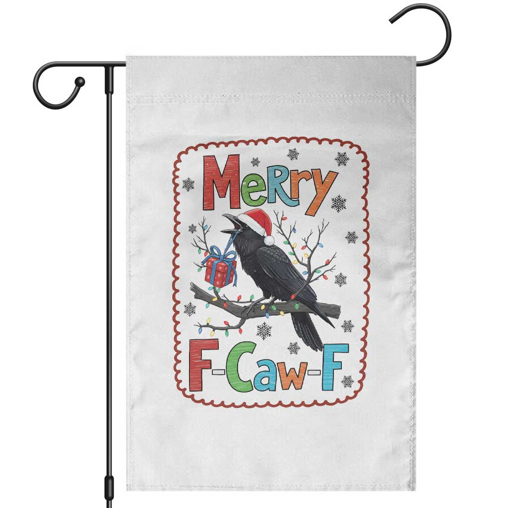 Funny Christmas Santa Raven Garden Flag Merry F Caw F Joke Gift TS12 White Print Your Wear
