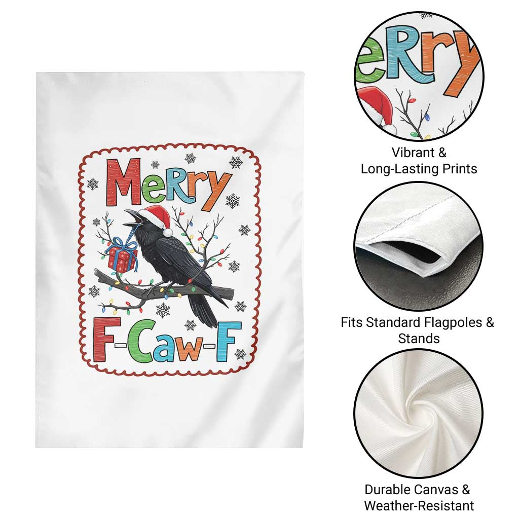 Funny Christmas Santa Raven Garden Flag Merry F Caw F Joke Gift TS12 Print Your Wear
