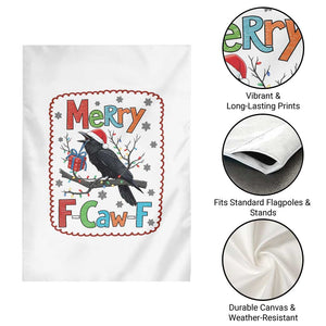 Funny Christmas Santa Raven Garden Flag Merry F Caw F Joke Gift - Print Your Wear