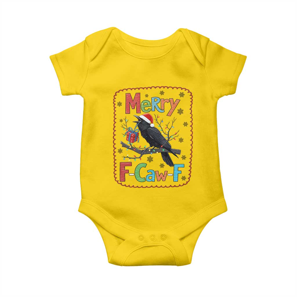Funny Christmas Santa Raven Baby Onesie Merry F Caw F Joke Gift TS12 Daisy Print Your Wear