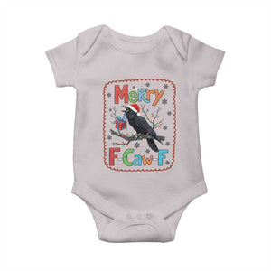 Funny Christmas Santa Raven Baby Onesie Merry F Caw F Joke Gift TS12 Ice Gray Print Your Wear