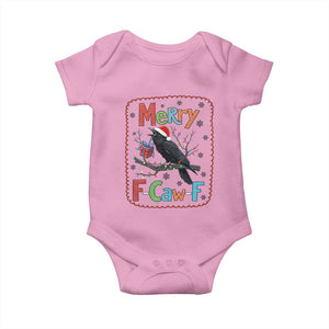 Funny Christmas Santa Raven Baby Onesie Merry F Caw F Joke Gift TS12 Light Pink Print Your Wear