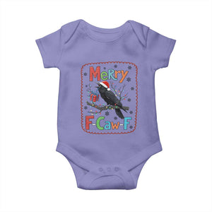 Funny Christmas Santa Raven Baby Onesie Merry F Caw F Joke Gift TS12 Violet Print Your Wear