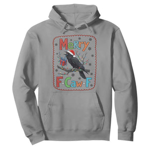 Funny Christmas Santa Raven Hoodie Merry F Caw F Joke Gift TS12 Sport Gray Print Your Wear