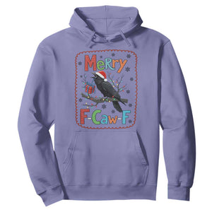 Funny Christmas Santa Raven Hoodie Merry F Caw F Joke Gift - Print Your Wear