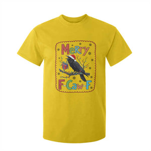 Funny Christmas Santa Raven T Shirt For Kid Merry F Caw F Joke Gift - Print Your Wear