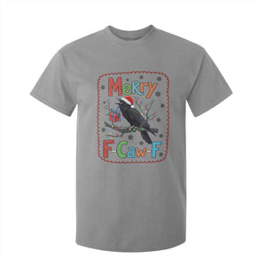 Funny Christmas Santa Raven T Shirt For Kid Merry F Caw F Joke Gift TS12 Sport Gray Print Your Wear