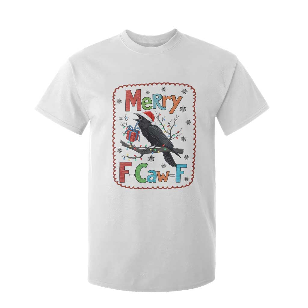 Funny Christmas Santa Raven T Shirt For Kid Merry F Caw F Joke Gift - Print Your Wear