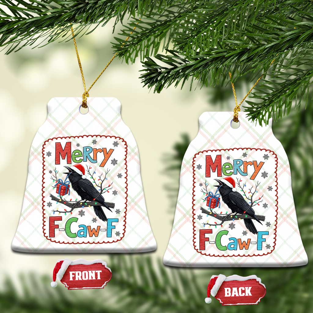 Funny Xmas Santa Raven Ceramic Ornament Merry F Caw F Joke Gift TS12 Print Your Wear