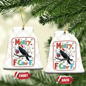 Funny Xmas Santa Raven Ceramic Ornament Merry F Caw F Joke Gift TS12 Print Your Wear