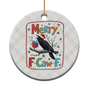 Funny Xmas Santa Raven Ceramic Ornament Merry F Caw F Joke Gift TS12 1pc Christmas Plaid Print Your Wear