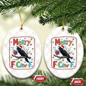 Funny Xmas Santa Raven Ceramic Ornament Merry F Caw F Joke Gift TS12 Print Your Wear