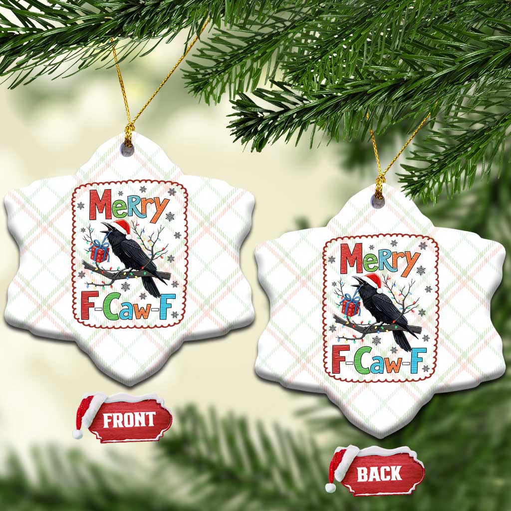 Funny Xmas Santa Raven Ceramic Ornament Merry F Caw F Joke Gift TS12 Print Your Wear