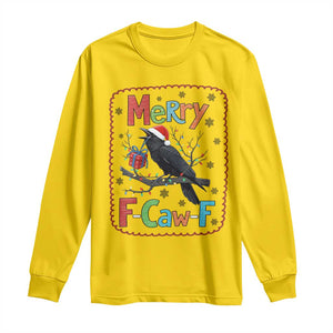 Funny Christmas Santa Raven Long Sleeve Shirt Merry F Caw F Joke Gift TS12 Daisy Print Your Wear