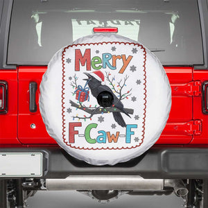 Funny Christmas Santa Raven Spare Tire Cover Merry F Caw F Joke Gift TS12 White Print Your Wear