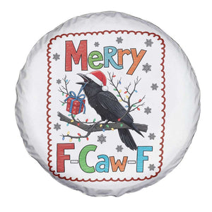 Funny Christmas Santa Raven Spare Tire Cover Merry F Caw F Joke Gift - Print Your Wear