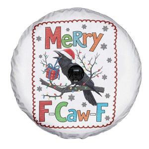 Funny Christmas Santa Raven Spare Tire Cover Merry F Caw F Joke Gift - Print Your Wear