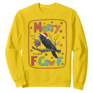 Funny Christmas Santa Raven Sweatshirt Merry F Caw F Joke Gift TS12 Daisy Print Your Wear
