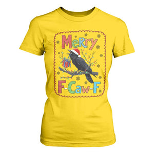 Funny Christmas Santa Raven T Shirt For Women Merry F Caw F Joke Gift TS12 Daisy Print Your Wear