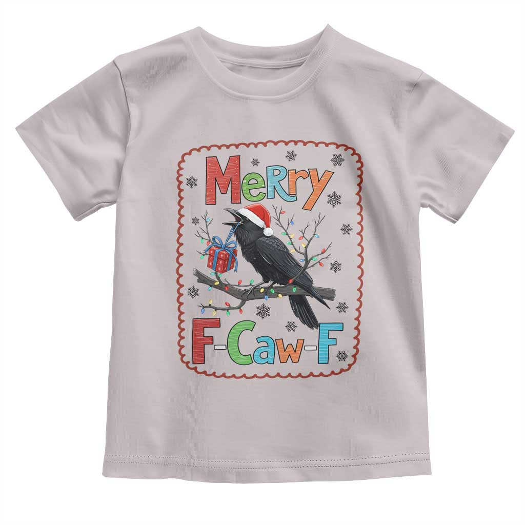 Funny Christmas Santa Raven Toddler T Shirt Merry F Caw F Joke Gift TS12 Ice Gray Print Your Wear