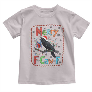 Funny Christmas Santa Raven Toddler T Shirt Merry F Caw F Joke Gift - Print Your Wear