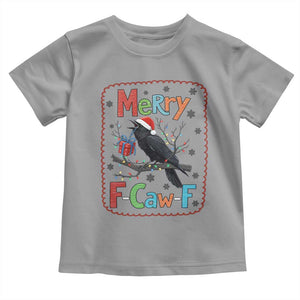 Funny Christmas Santa Raven Toddler T Shirt Merry F Caw F Joke Gift - Print Your Wear