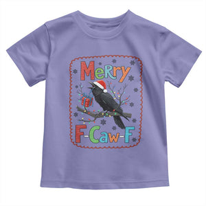 Funny Christmas Santa Raven Toddler T Shirt Merry F Caw F Joke Gift - Print Your Wear