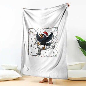 Funny Christmas Raven Lovers Throw Blanket F Caw F Joke Gift - Print Your Wear