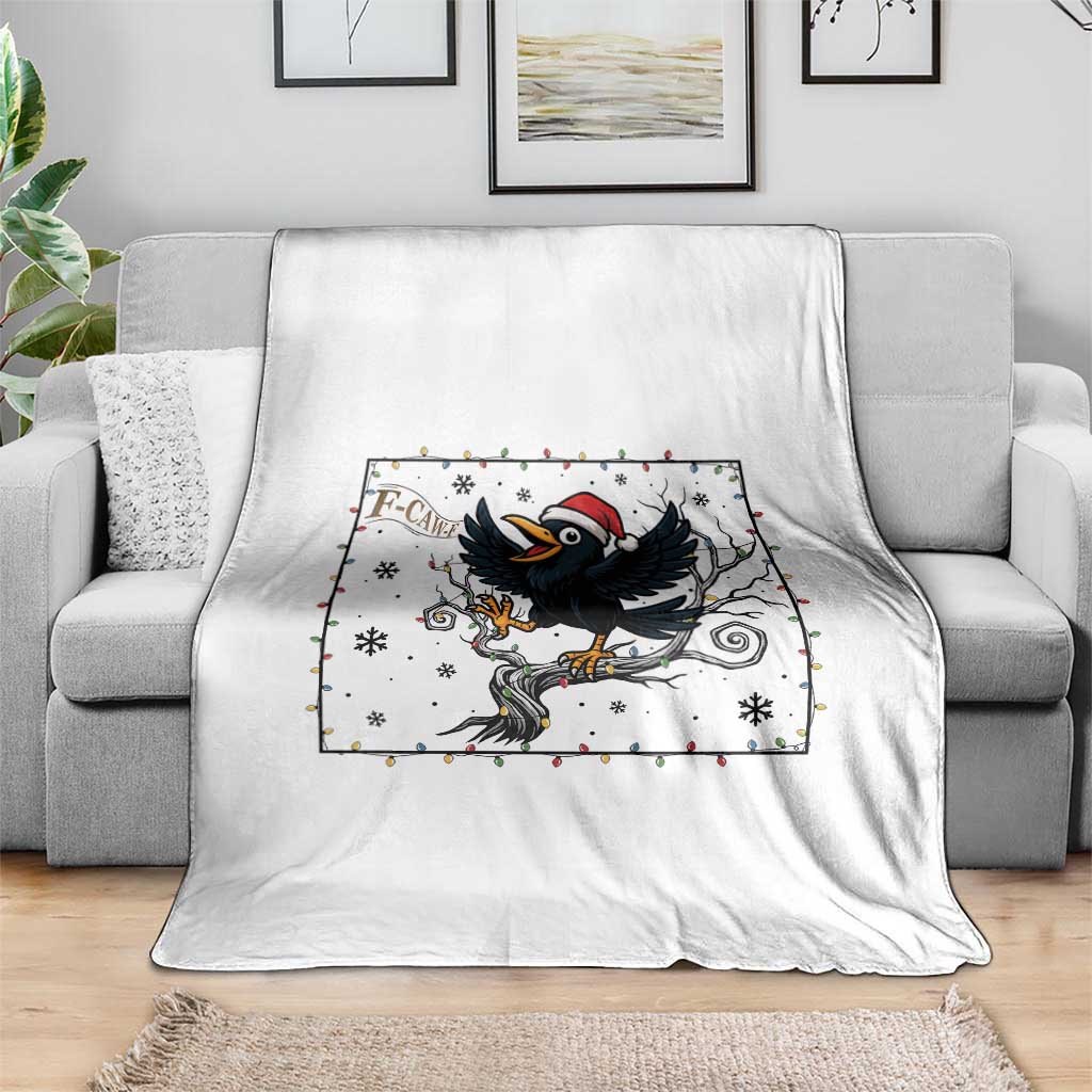 Funny Christmas Raven Lovers Throw Blanket F Caw F Joke Gift TS12 Print Your Wear