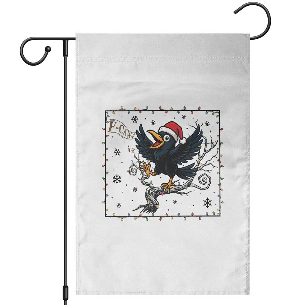 Funny Christmas Raven Lovers Garden Flag F Caw F Joke Gift TS12 White Print Your Wear