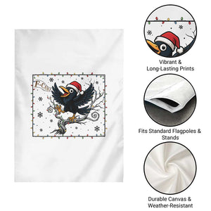 Funny Christmas Raven Lovers Garden Flag F Caw F Joke Gift - Print Your Wear