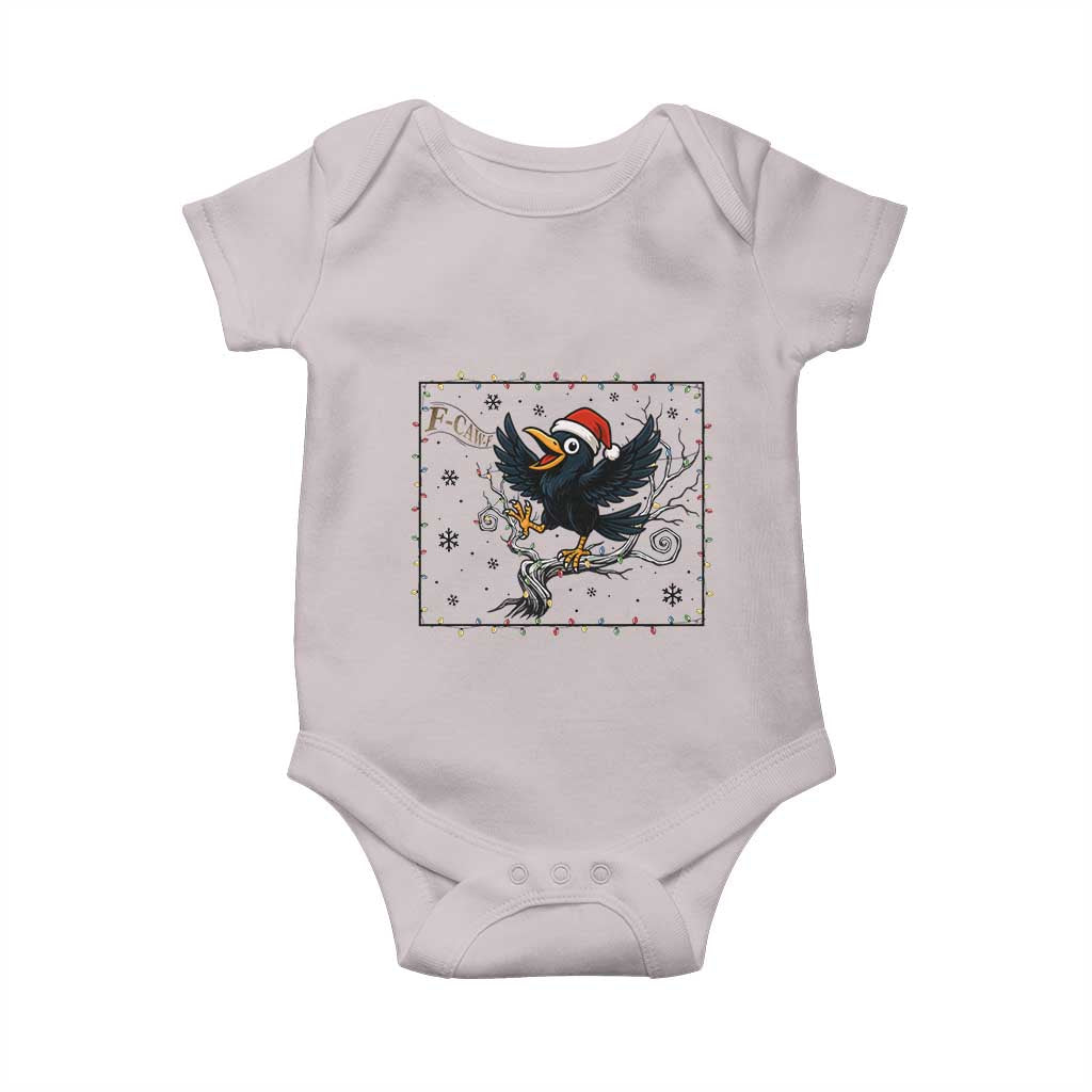 Funny Christmas Raven Lovers Baby Onesie F Caw F Joke Gift TS12 Ice Gray Print Your Wear