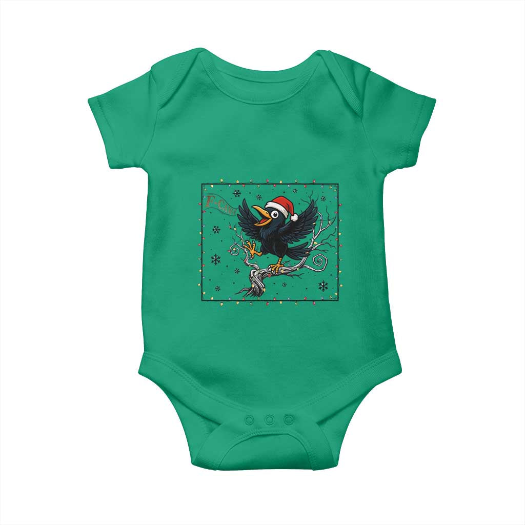 Funny Christmas Raven Lovers Baby Onesie F Caw F Joke Gift TS12 Irish Green Print Your Wear