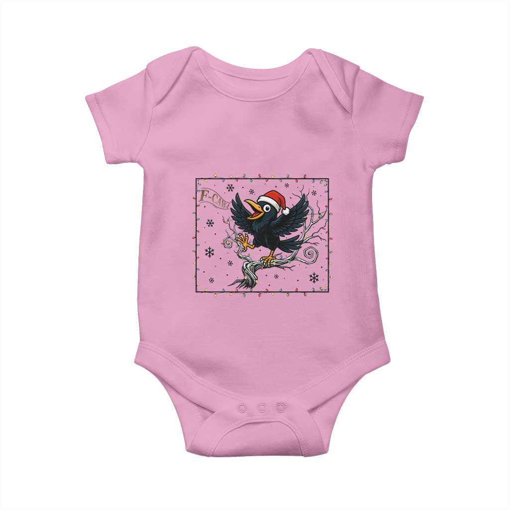 Funny Christmas Raven Lovers Baby Onesie F Caw F Joke Gift TS12 Light Pink Print Your Wear