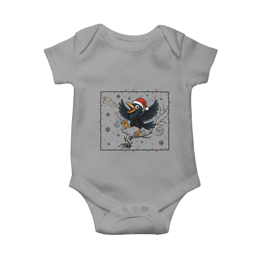 Funny Christmas Raven Lovers Baby Onesie F Caw F Joke Gift TS12 Sport Gray Print Your Wear