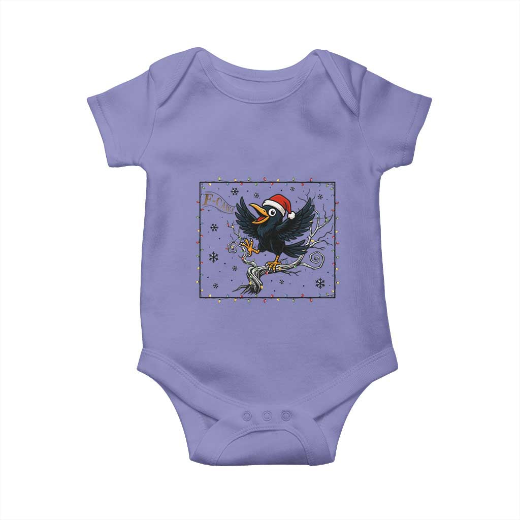 Funny Christmas Raven Lovers Baby Onesie F Caw F Joke Gift TS12 Violet Print Your Wear