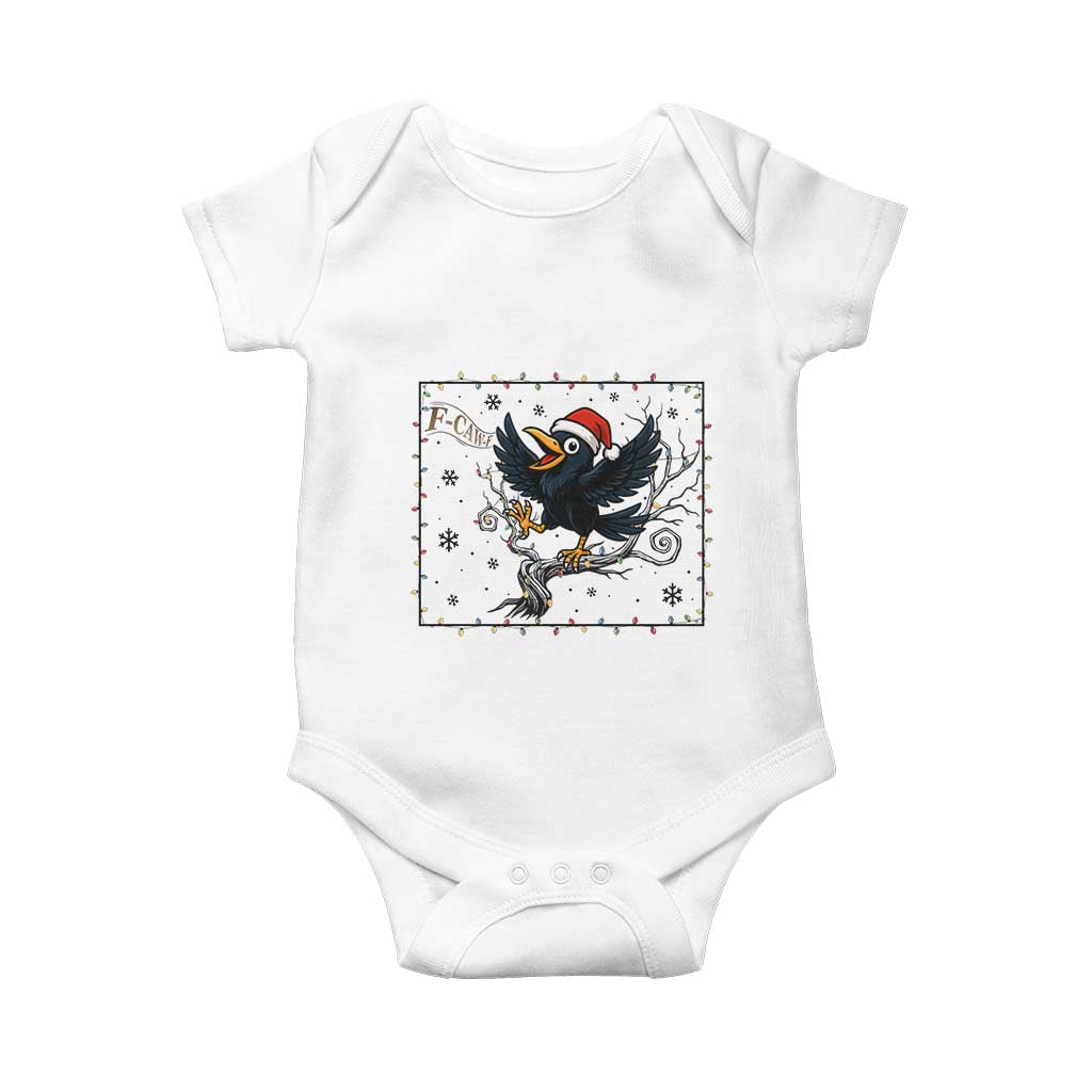 Funny Christmas Raven Lovers Baby Onesie F Caw F Joke Gift - Print Your Wear
