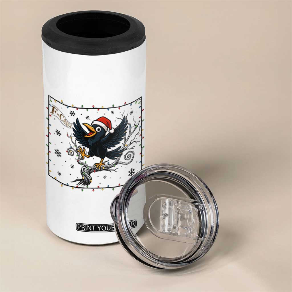 Funny Christmas Raven Lovers 4 in 1 Can Cooler Tumbler F Caw F Joke Gift TS12 Print Your Wear