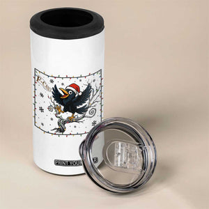 Funny Christmas Raven Lovers 4 in 1 Can Cooler Tumbler F Caw F Joke Gift - Print Your Wear