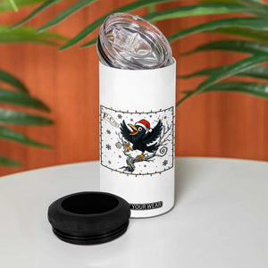 Funny Christmas Raven Lovers 4 in 1 Can Cooler Tumbler F Caw F Joke Gift - Print Your Wear