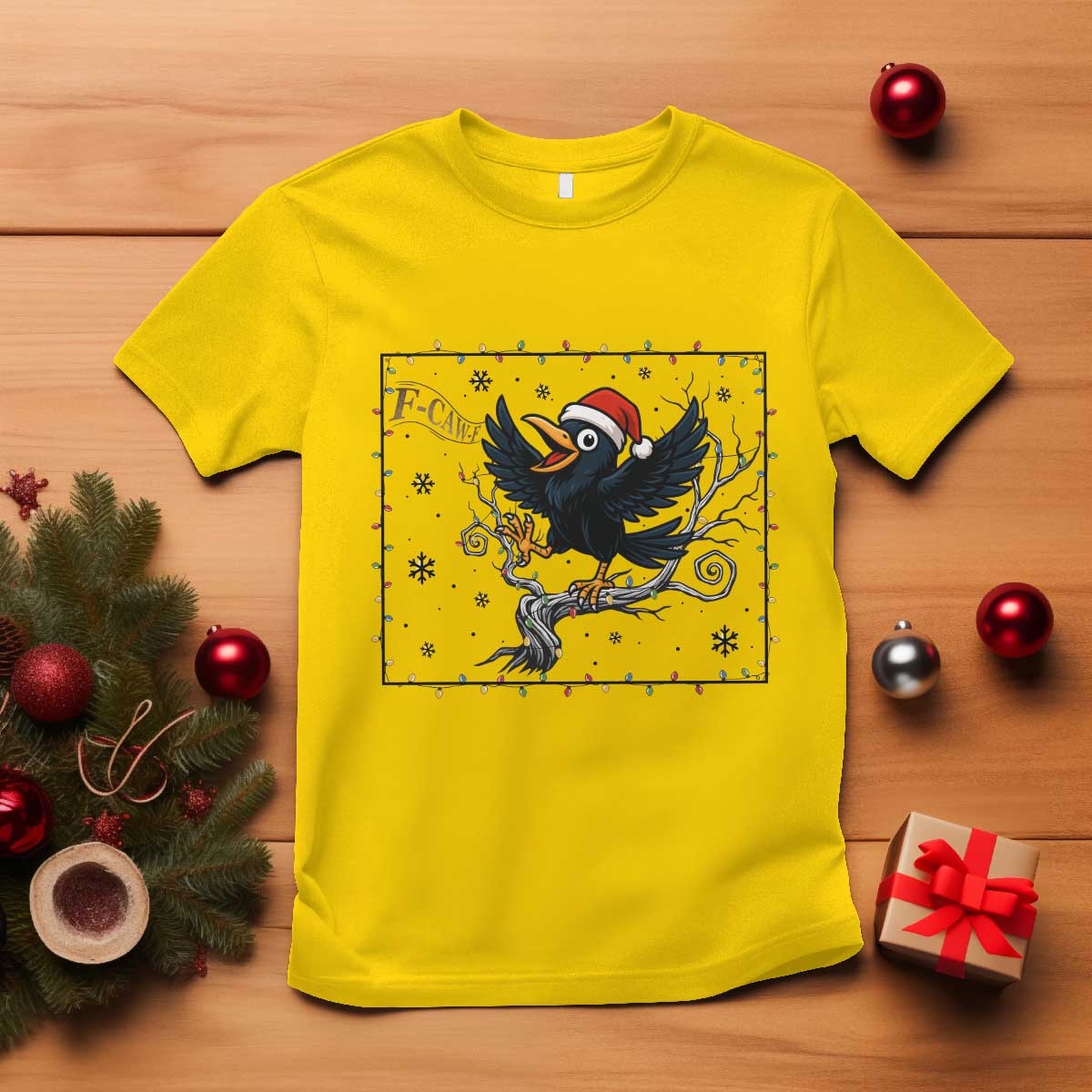 Funny Christmas Raven Lovers T Shirt F Caw F Joke Gift TS12 Daisy Print Your Wear