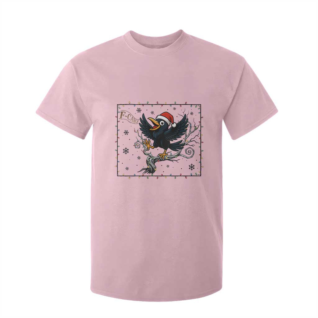 Funny Christmas Raven Lovers T Shirt For Kid F Caw F Joke Gift TS12 Light Pink Print Your Wear