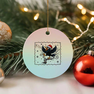 Funny Xmas Raven Lovers Ceramic Ornament F Caw F Joke Gift TS12 1pc Pastel Print Your Wear