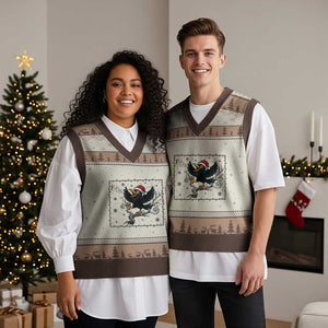 Funny Xmas Raven Lovers V-Neck Knit Sweater Vest F Caw F Joke Gift TS12 Mocha Mousse Print Your Wear