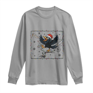 Funny Christmas Raven Lovers Long Sleeve Shirt F Caw F Joke Gift TS12 Sport Gray Print Your Wear